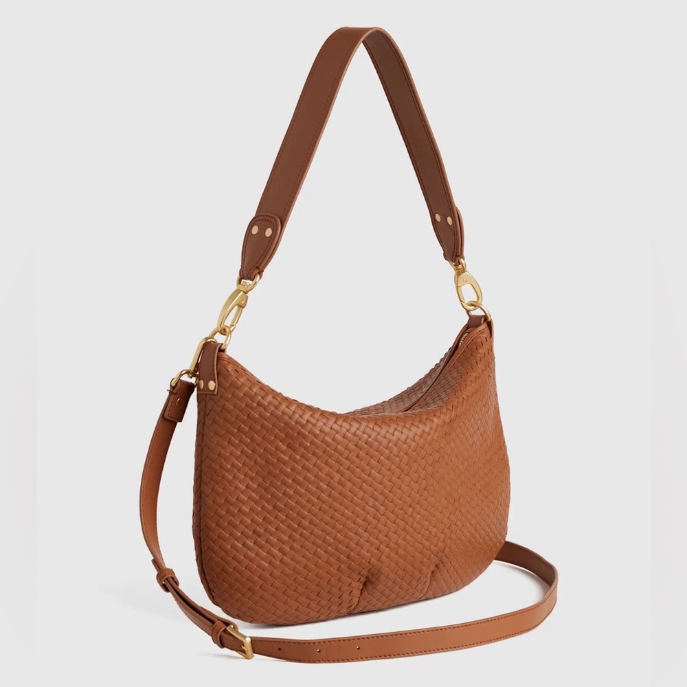 Quince Italian Leather Handwoven Crossbody- NWT - Picture 2 of 10